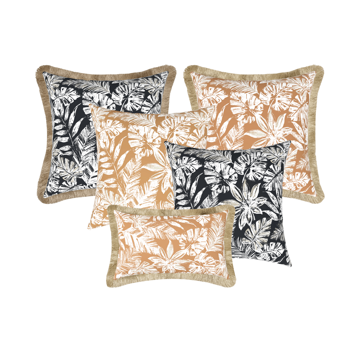 Tahiti Outdoor Cushions Stylist Selection - Clay Escape with Black