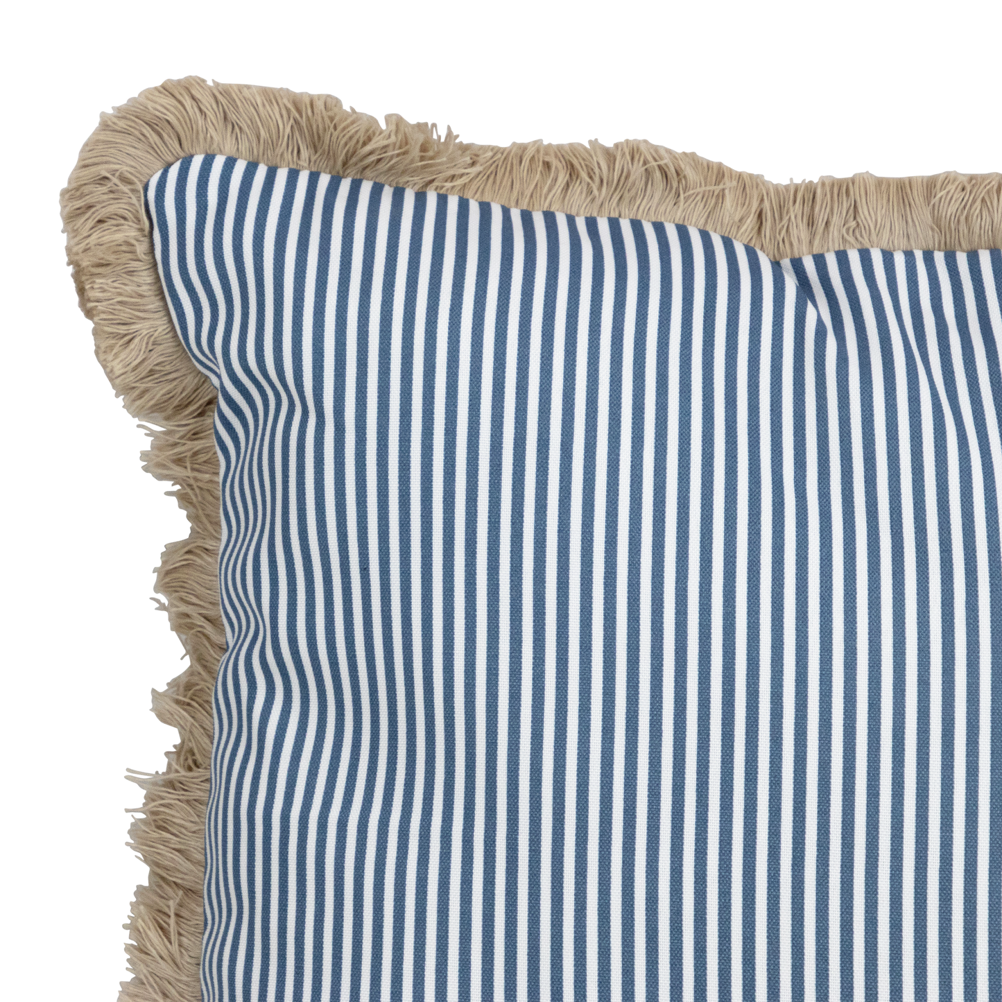 Tahiti Marine Stripe - 30x50cm Fringed Outdoor Cushion