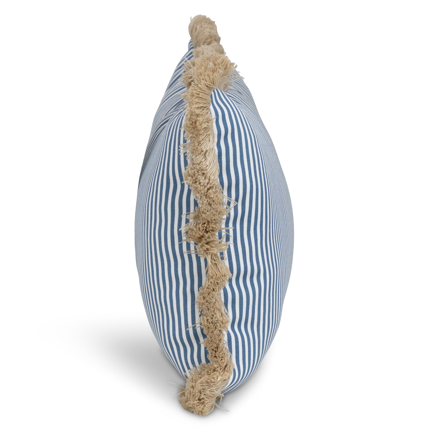 Tahiti Marine Stripe - 30x50cm Fringed Outdoor Cushion