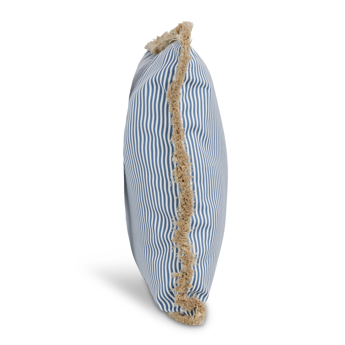Tahiti Marine Stripe - 50x50cm Fringed Outdoor Cushion