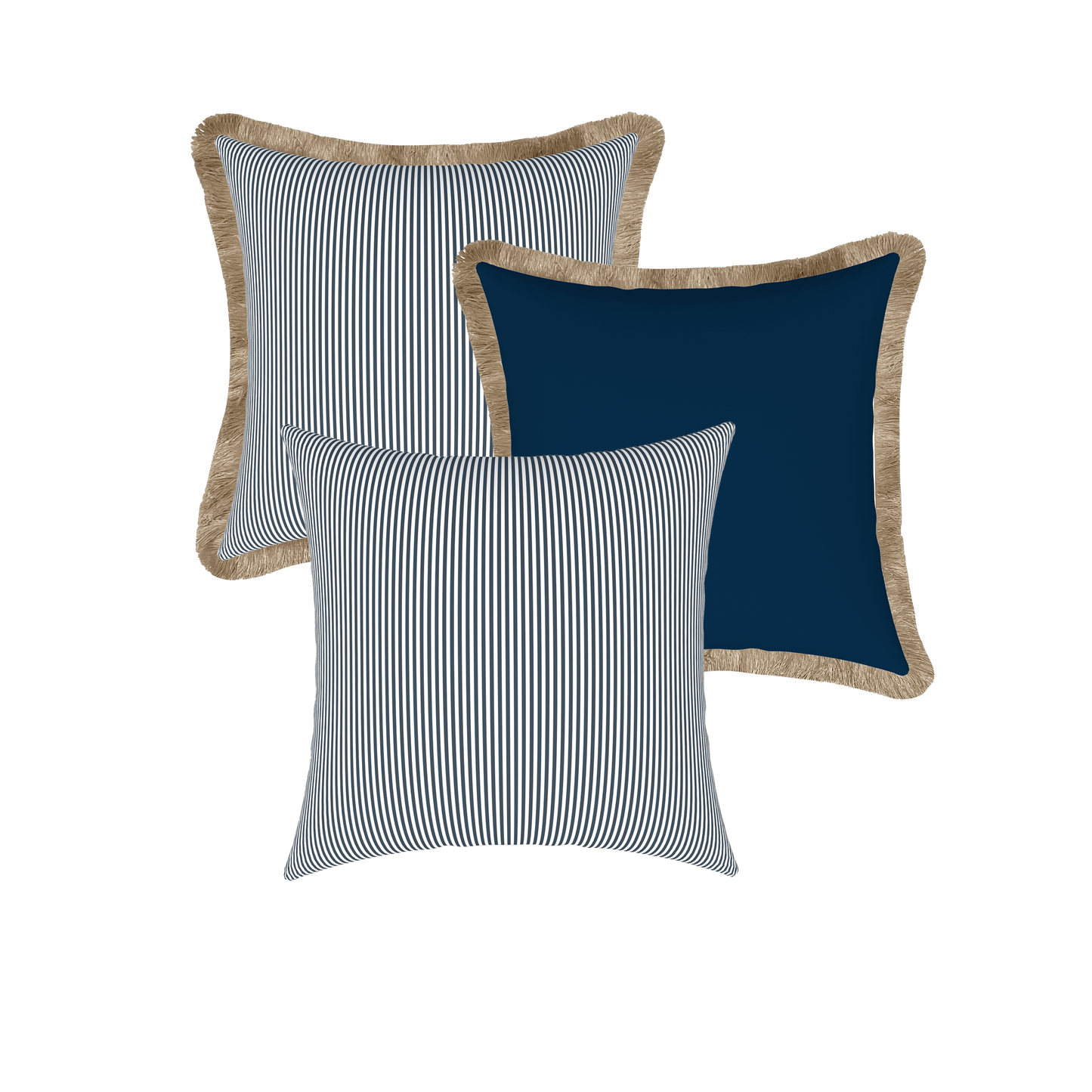 Tahiti Outdoor Cushions Stylist Selection - Marine Stripe with Navy