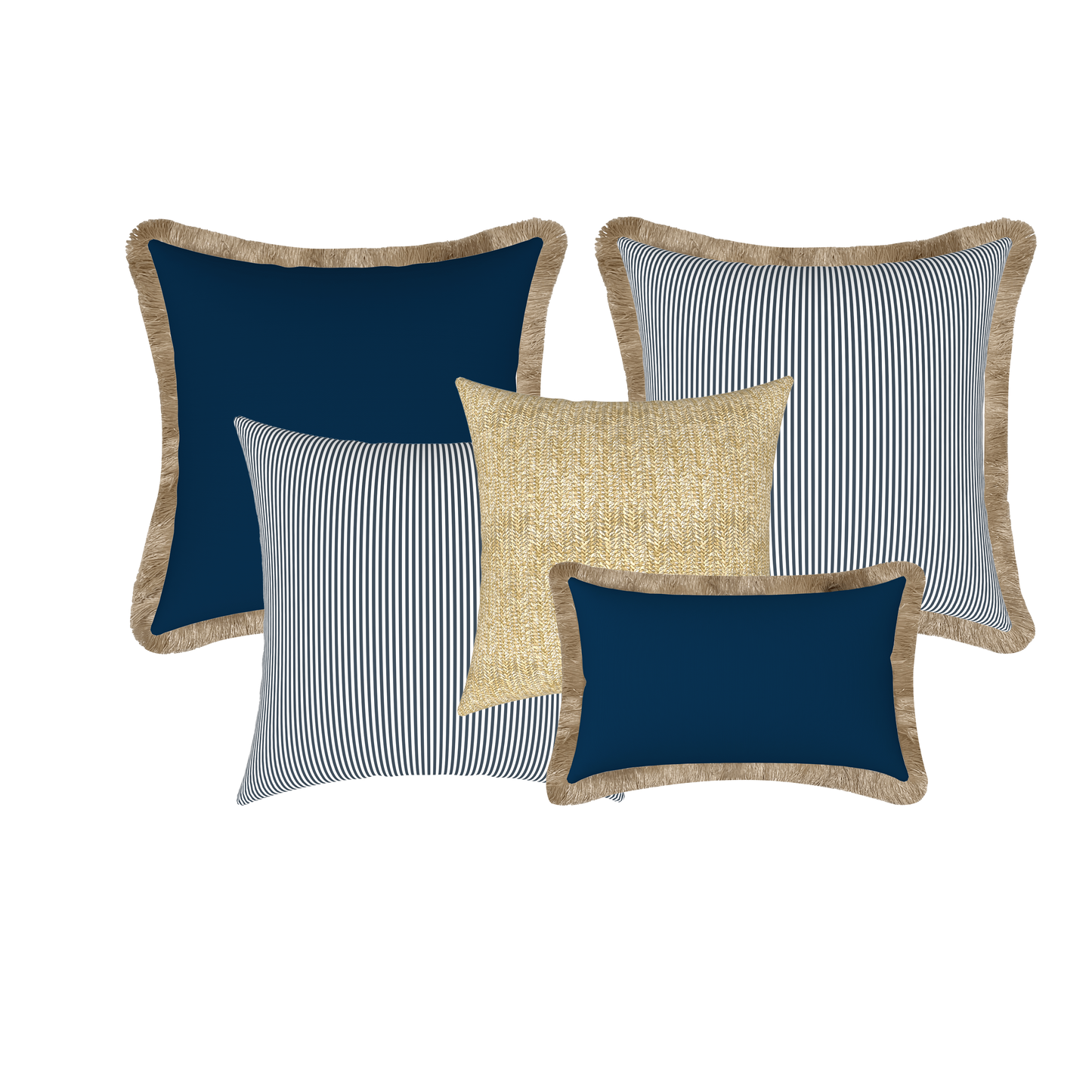Tahiti Outdoor Cushions Stylist Selection - Marine Stripe with Resort