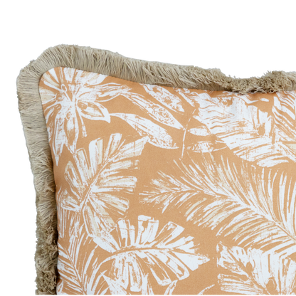 Tahiti Clay Escape - 30x50cm Fringed Outdoor Cushion