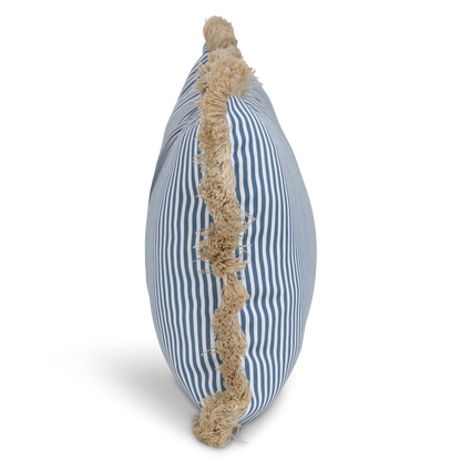 Tahiti Marine Stripe - 30x50cm Fringed Outdoor Cushion