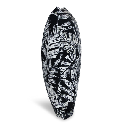 50x50cm black leaf print outdoor cushion