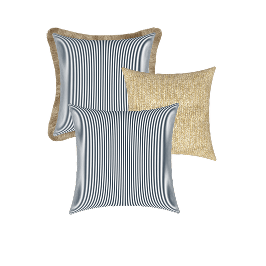 Tahiti Outdoor Cushions Stylist Selection - Marine Stripe with Resort