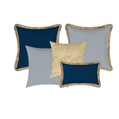 Tahiti Outdoor Cushions Stylist Selection - Marine Stripe with Resort